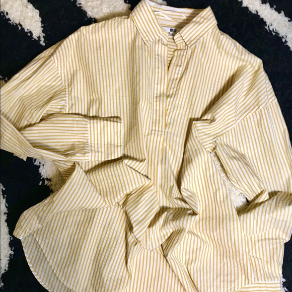 yellow striped blouse
